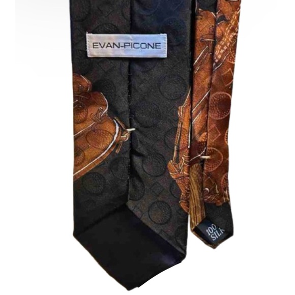 EVAN-PICONE Silk Baseball Tie 57”L 4”W • Freshly Dry Cleaned - Picture 4 of 6